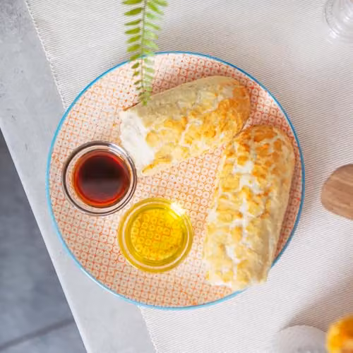 Nicola Spring Hand-Printed Floral Porcelain Side Plates, Orange, Pack of 6, Diameter: 18 cm – 2