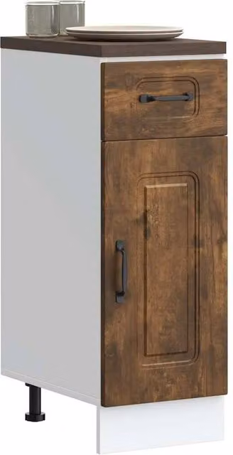 Berkfield Home Kalmar Kitchen Base Cabinet in Smoked Oak Brown Engineered Wood