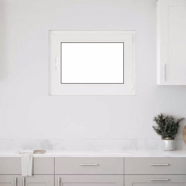 Berkfield Home RISOR White Plastic Basement Tilt and Turn Window, W: 80 cm, H: 70 cm, DIN Right