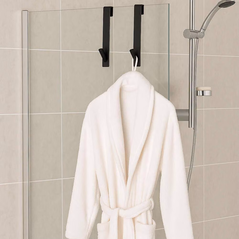 Beldray Stainless Steel Shower Screen Hanging Hooks in Black – 3