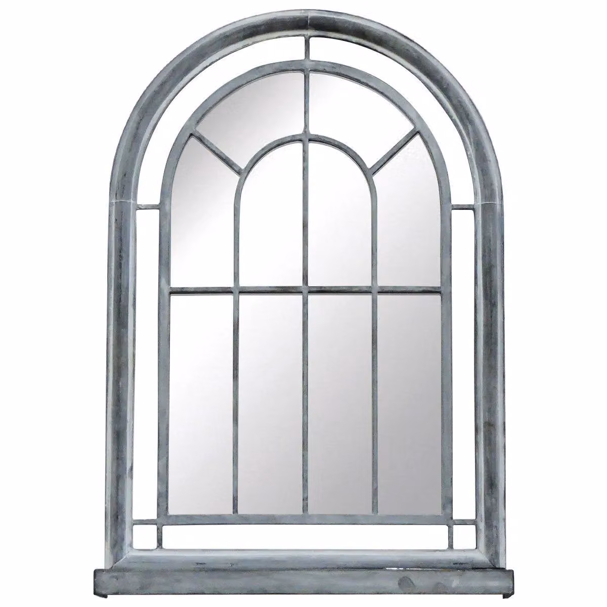 Charles Bentley Garden Grey Rustic Oval Wrought Iron Arch Wall Mounted Mirror, H: 75 cm, W: 51 cm – 2