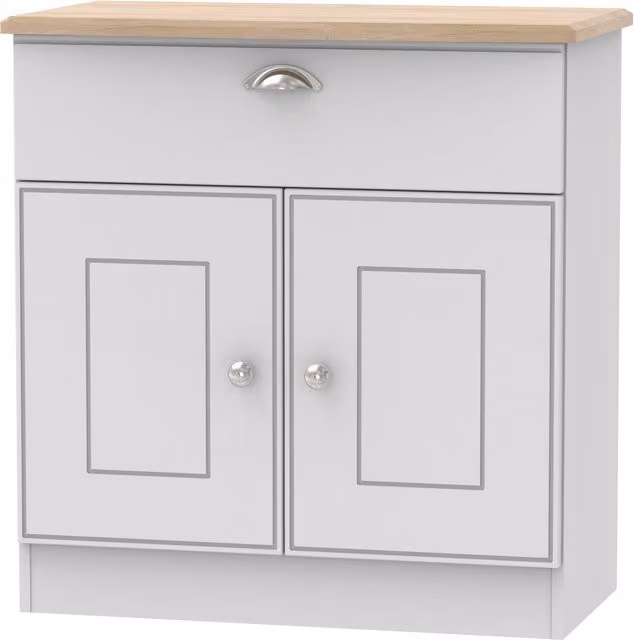 Ready Assembled 2 U Albert Grey 2 Door and 1 Drawer Sideboard