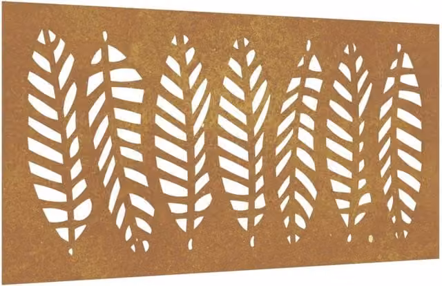 Berkfield Home Brown Corten Steel Floral Wall Decoration, W: 105 cm, H: 55 cm – 1