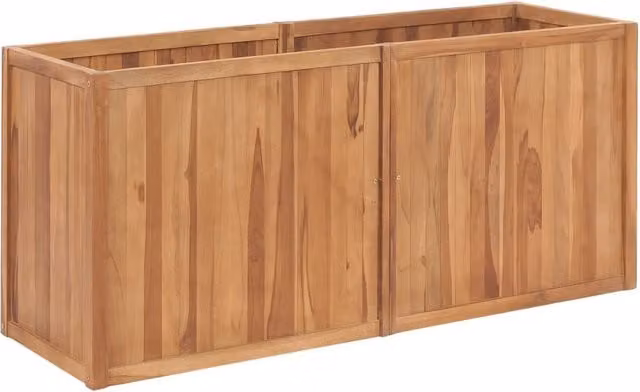 Berkfield Home Garden Raised Bed in Brown Solid Teak Wood, W/D/H: 150 x 50 x 70 cm