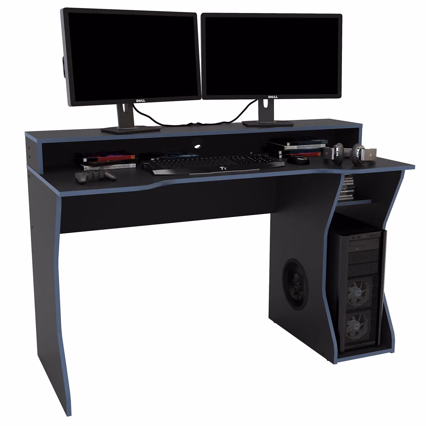 Birlea Enzo Gaming Computer Desk in Black and Blue – 2