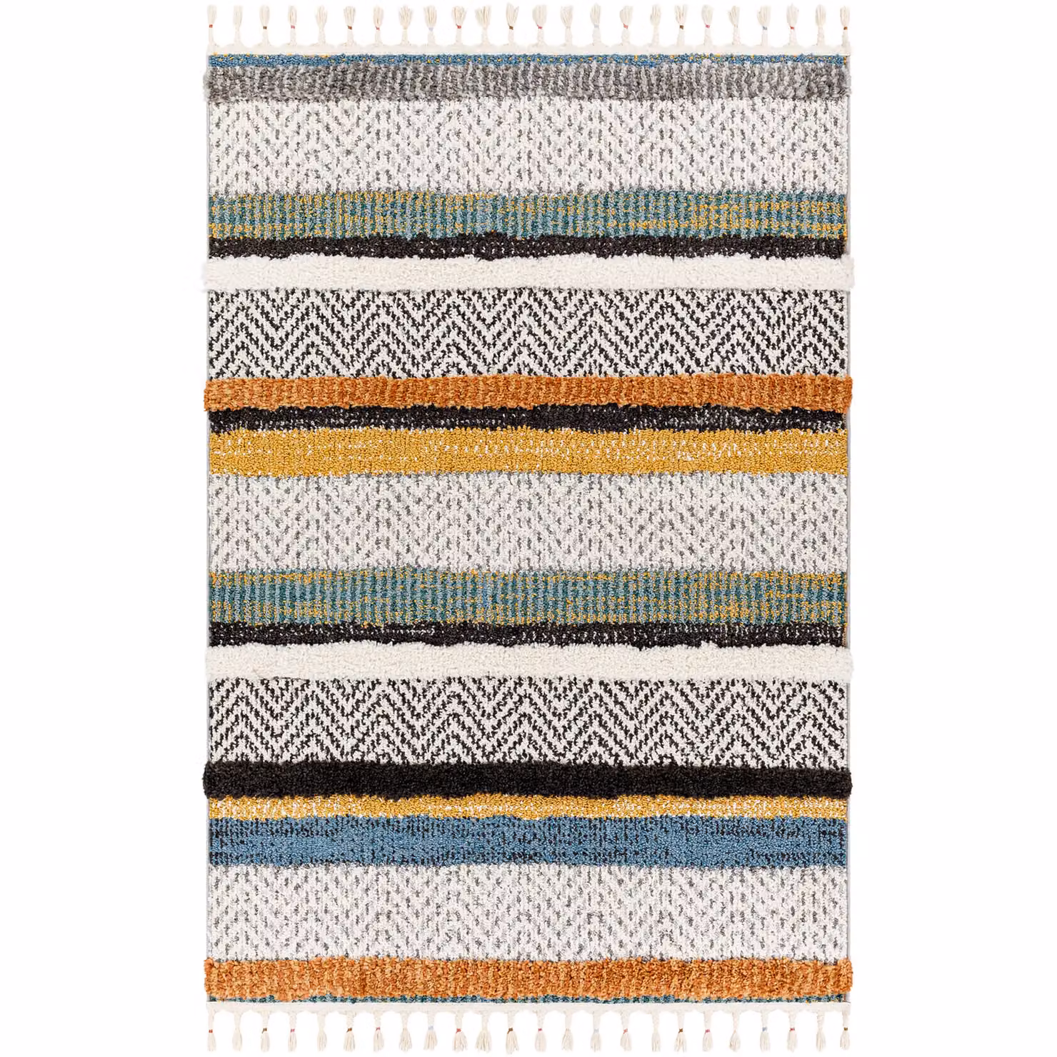 Livabliss Akabli Shaggy Boho Vintage Rug in Multicolour, W/D/H: 90 x 60 x 1 cm – 2