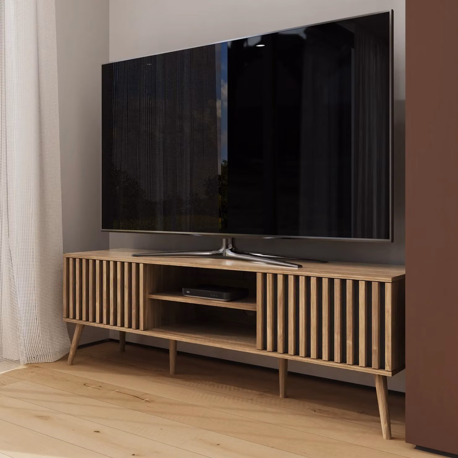 GFW Rowan Oak TV Unit in Brown – 3