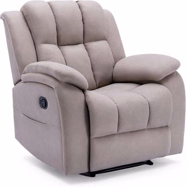 More4Homes Brookline Manual Fabric Recliner Gaming Lounge Chair in Beige/Grey