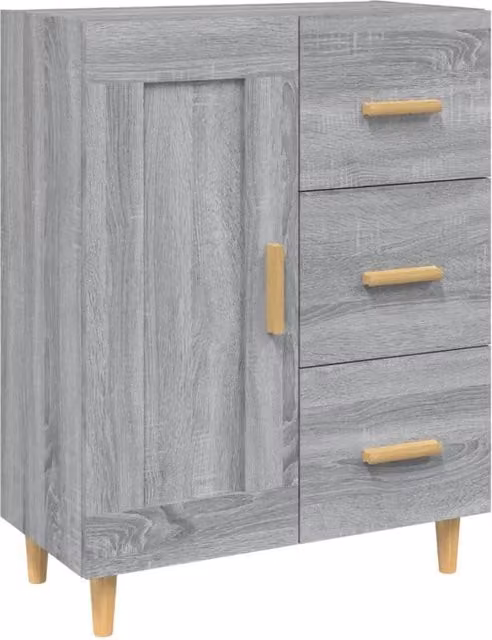 Berkfield Home Grey Sonoma Sideboard in Engineered Wood W/D/H: 69.5 x 34 x 90 cm