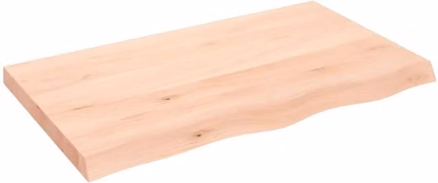 Berkfield Home Table Top in Light Oak Solid Wood, W: 100 cm, D: 60 cm