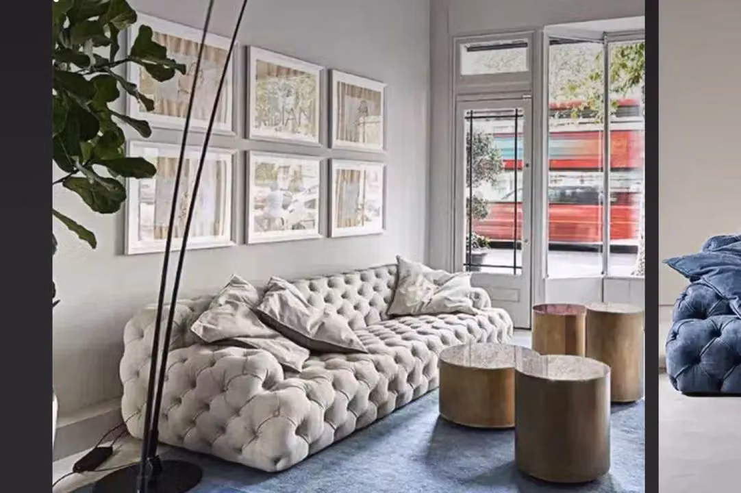 HOB Furniture Extra Depth Chesterfield Sofa in Grey, Width: 280 cm – 2