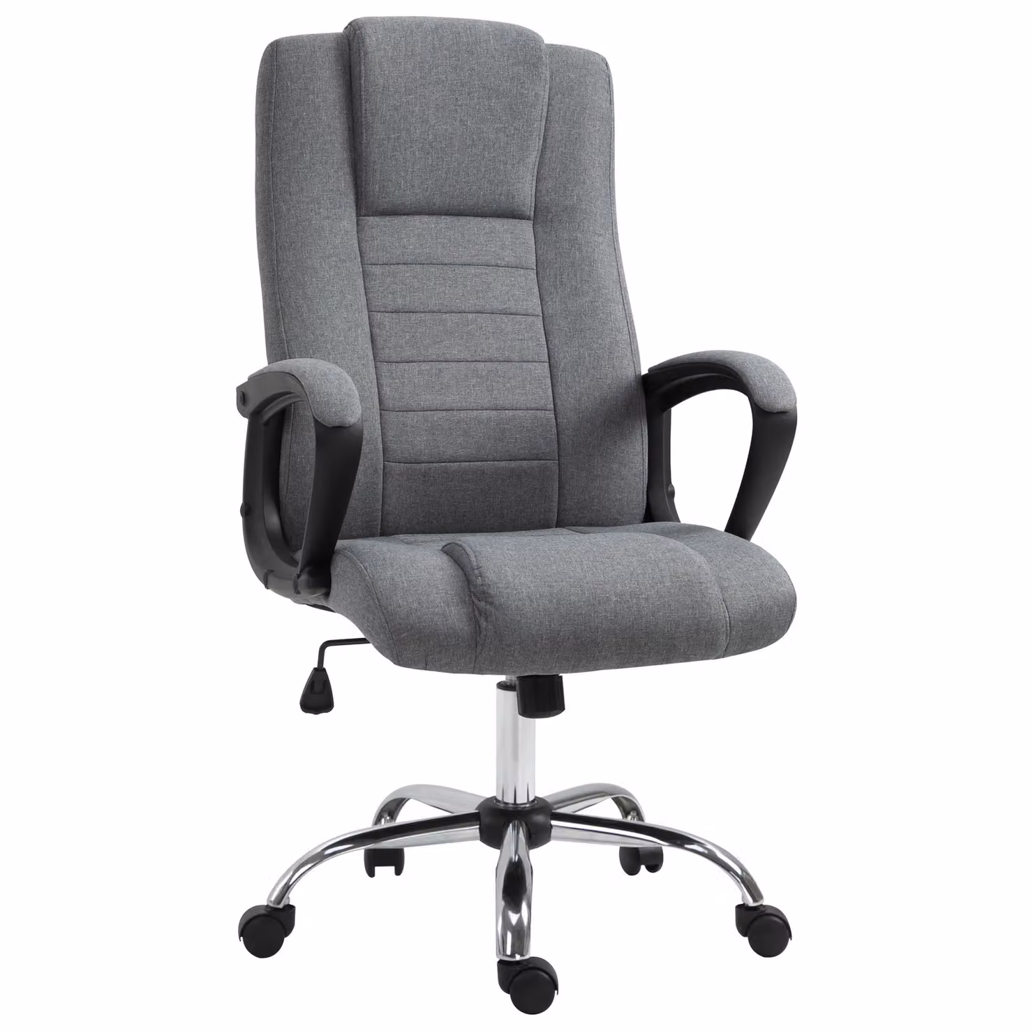 VINSETTO Grey Fabric Executive Office Chair with Headrest, Armrests and Swivel Function – 2