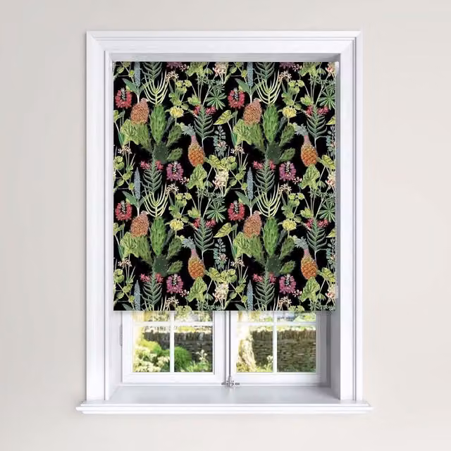 Lister Cartwright Tropical Plants Design Blackout Roller Blinds, Multicolour, W: 250 cm, H: 160 cm