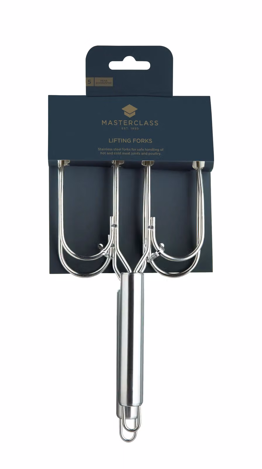 MasterClass Stainless Steel Meat Lifting Forks, Set of 2, Silver – 5