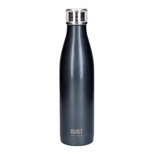 BUILT New York Vacuum Insulated Stainless Steel Leakproof Water Bottle, 740 ml, Anthracite