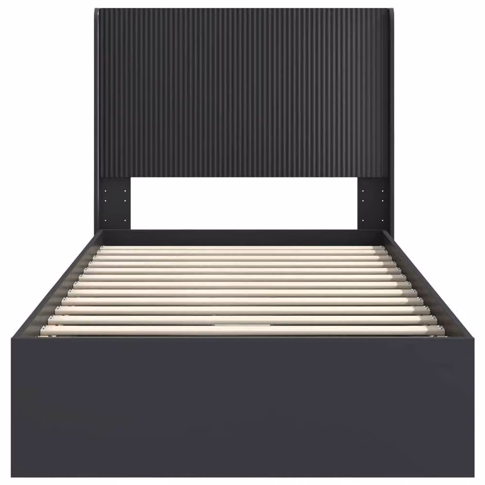 Berkfield Home Modern Black Bed Frame with Lift Up Storage and Headboard W: 75 cm – 4