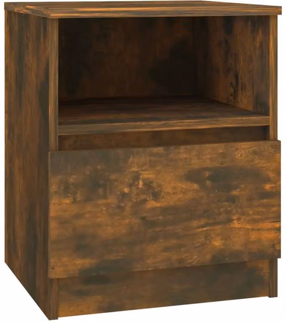 Berkfield Home Smoked Oak Bedside Cabinet in Brown, W/D/H: 40 x 40 x 50 cm – 1