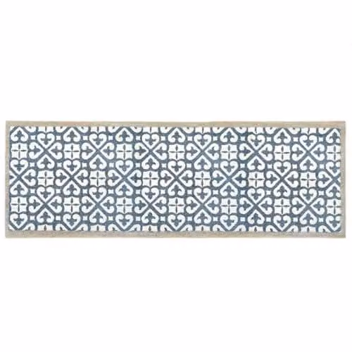 My Mat Harlequin Tile Blue Washable Nylon Indoor Runner, W: 50 cm, L: 150 cm