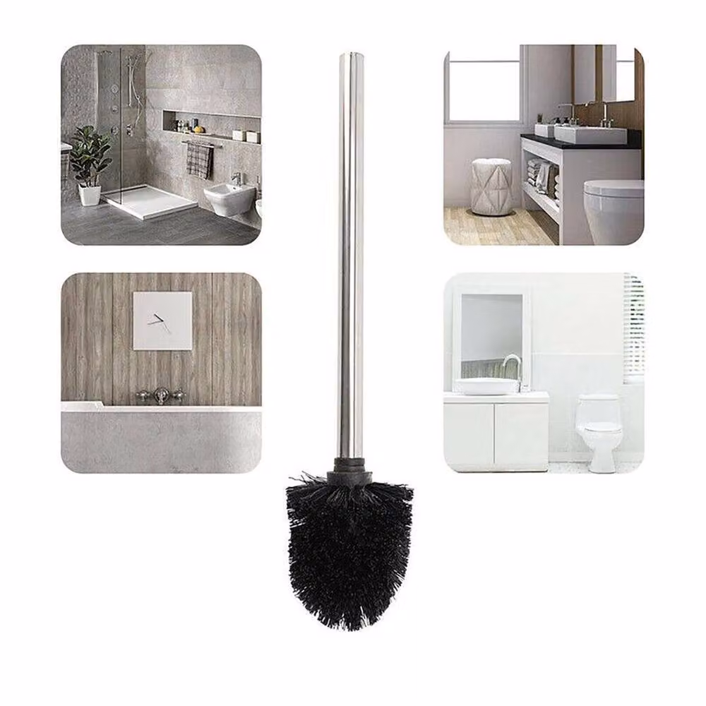 NESTLUNE 2-Piece Stainless Steel Freestanding Toilet Brush Set in Silver – 2