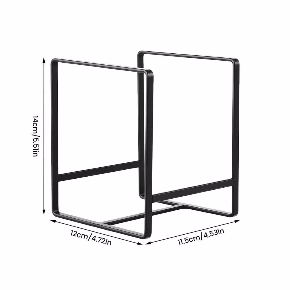Nordara 4 Pack Square Metal Plate Rack Storage Holder in Black – 2