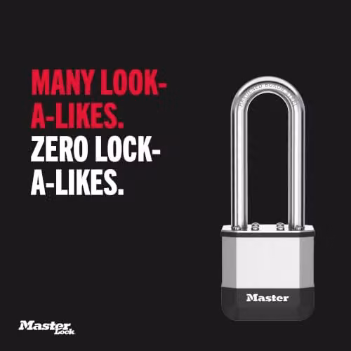 Master Lock Elite Laminated Padlock in Silver with 45mm Body and 64mm Shackle – 7