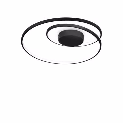 Ideal Lux Oz Integrated LED Semi Flush Ceiling Light in Black with Warm White 2700K – 1