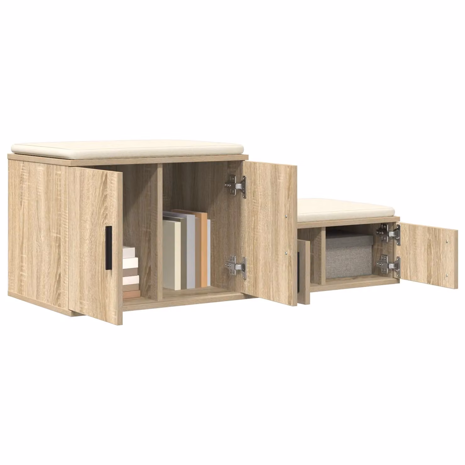Berkfield Home Modern Storage Cabinet in Sonoma Oak and Beige, W/D/H: 118 x 40 x 40 cm – 1