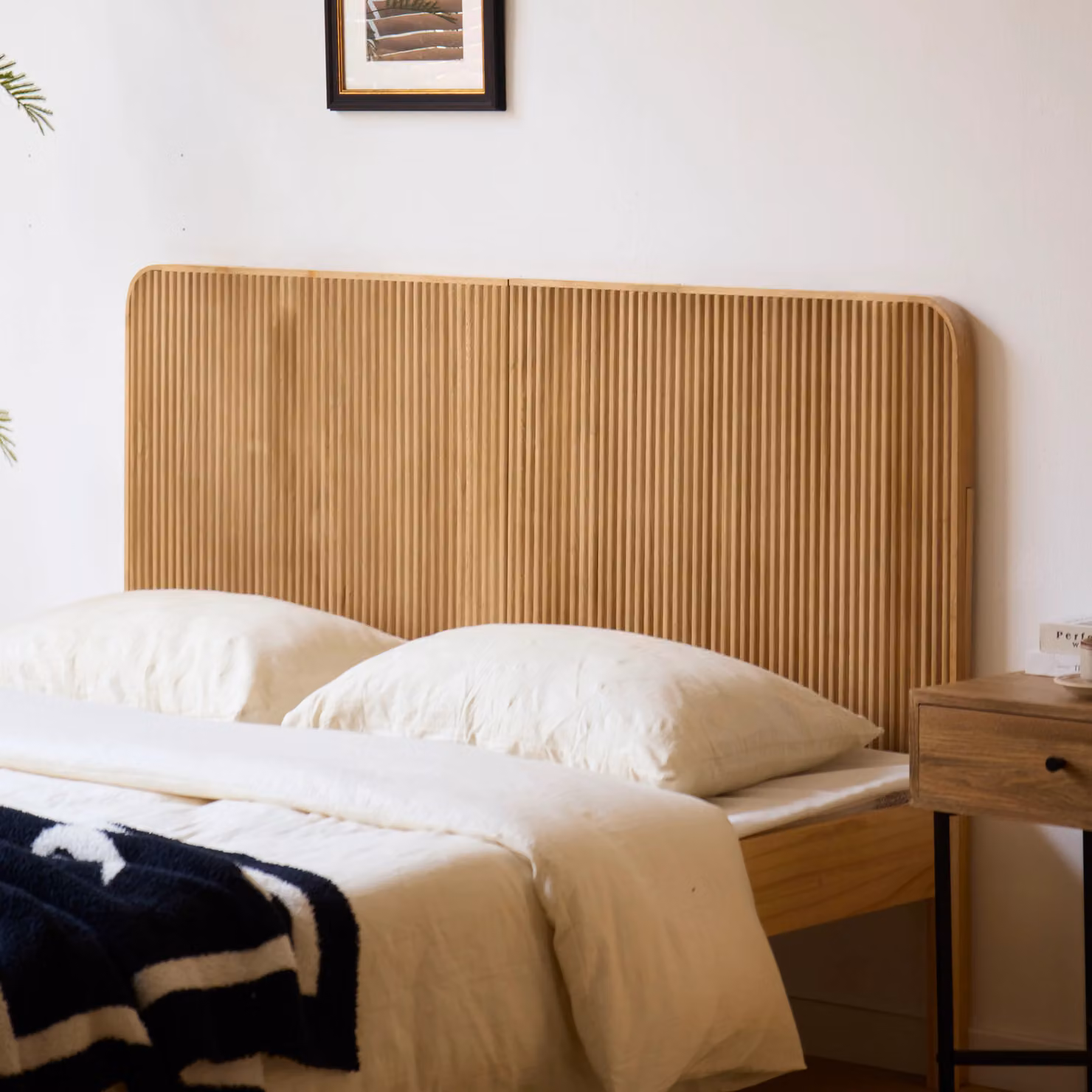 HORSENS Nordlys Scandinavian Solid Wood Headboard in Brown, 160 cm – 2