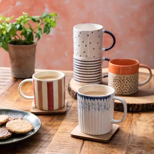 Mikasa Stoneware Mug in Orange Glaze with Blue Label, 390ml – 3