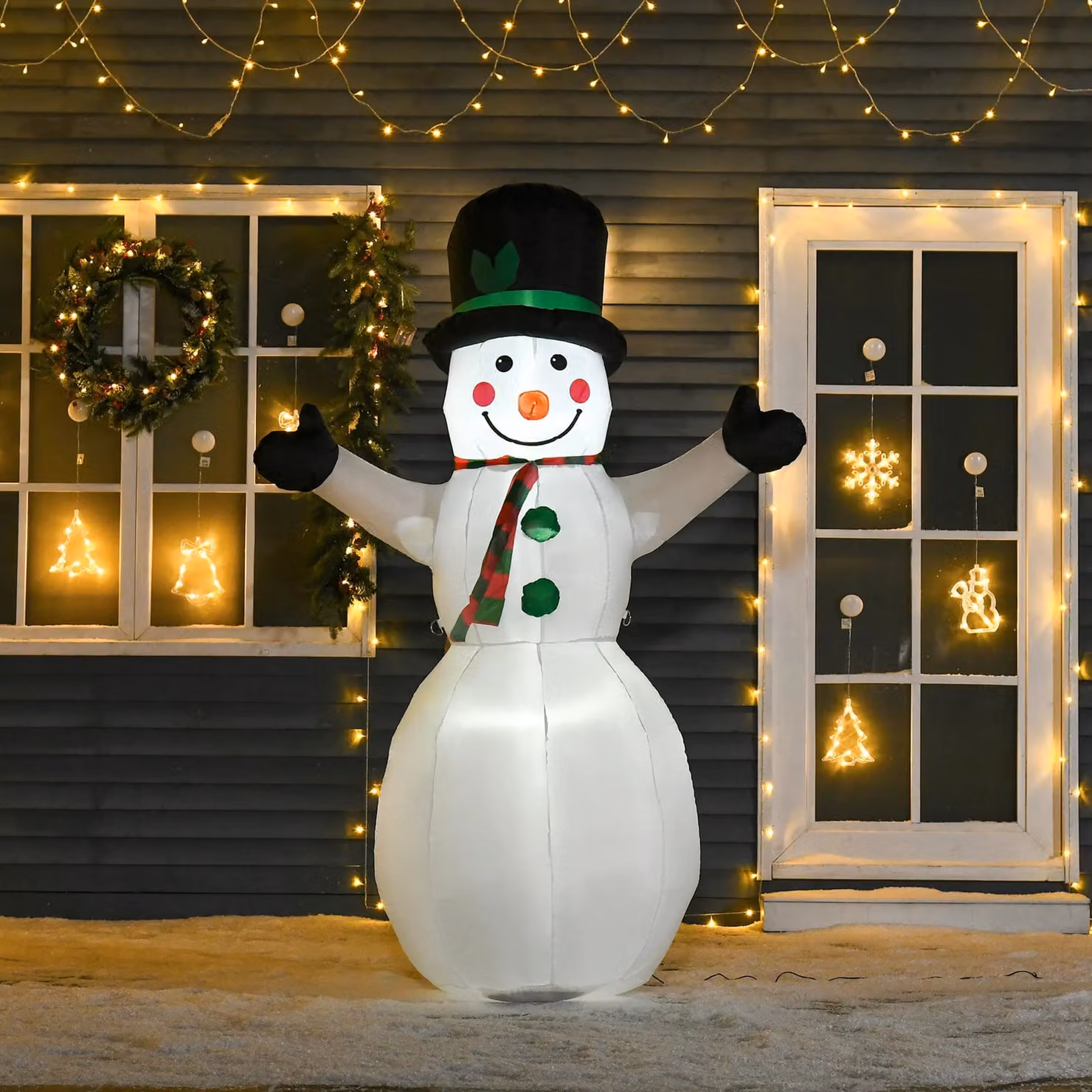 HOMCOM Inflatable Snowman Christmas Decoration, White – 2