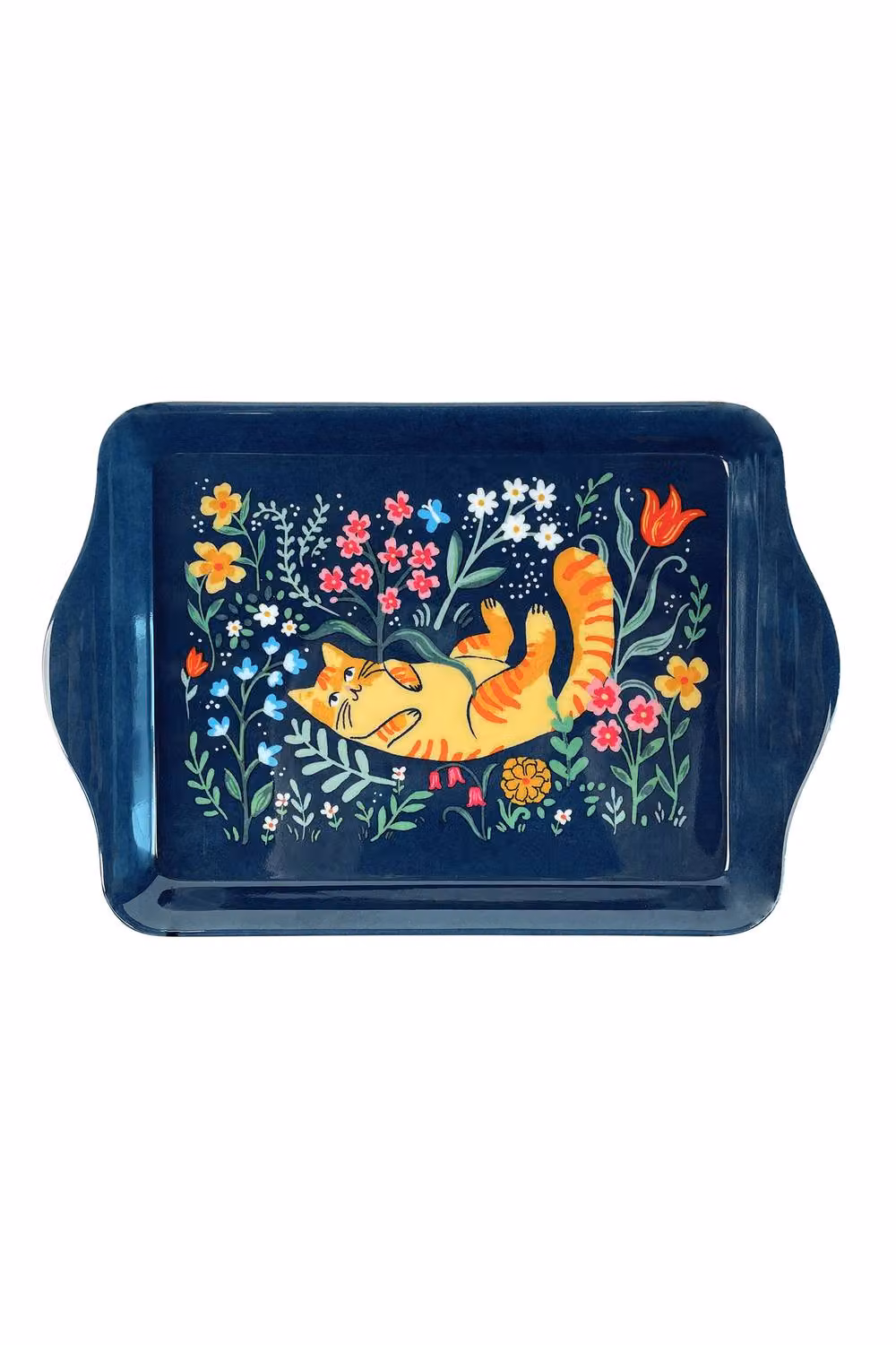 Ulster Weavers Marmalade Meadow Playful Cat Print Melamine Scatter Tray in Blue, W: 21 cm x L: 14 cm – 2