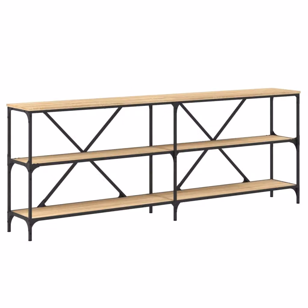 Berkfield Home Industrial Console Table in Sonoma Oak and Brown, W/D/H: 200 x 30 x 75 cm – 2