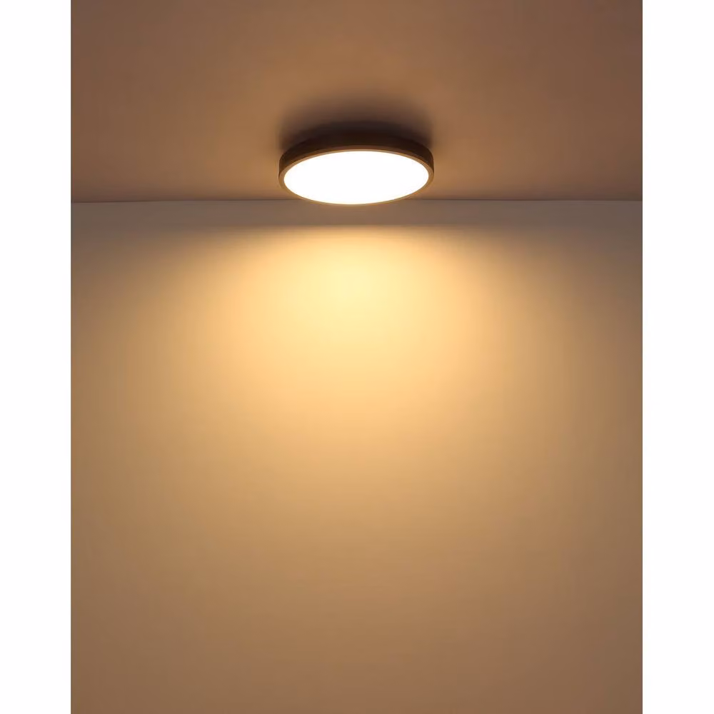 Netlighting Doro Round LED Flush Ceiling Light in Silver, 45 cm, Warm White 3000K – 3