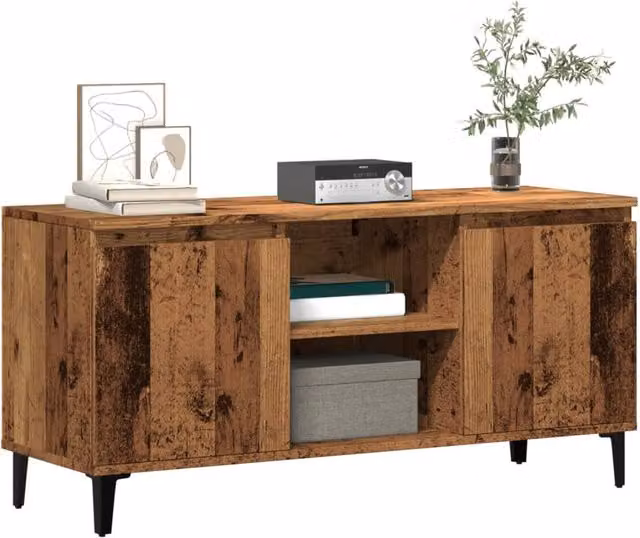 Berkfield Home Rustic TV Cabinet in Brown, W/D/H: 102 x 35 x 50 cm