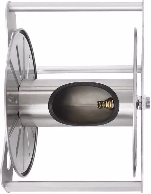 SPETLEK Wall Mounted Garden Hose Reel Holder in Silver with 40m Capacity – 1