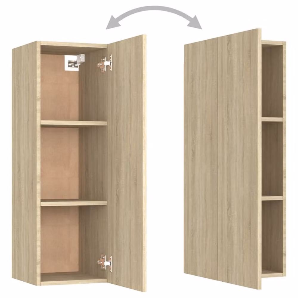 Berkfield Home 5 Piece TV Cabinet Set in Sonoma Oak and Light Tan Beige – 4