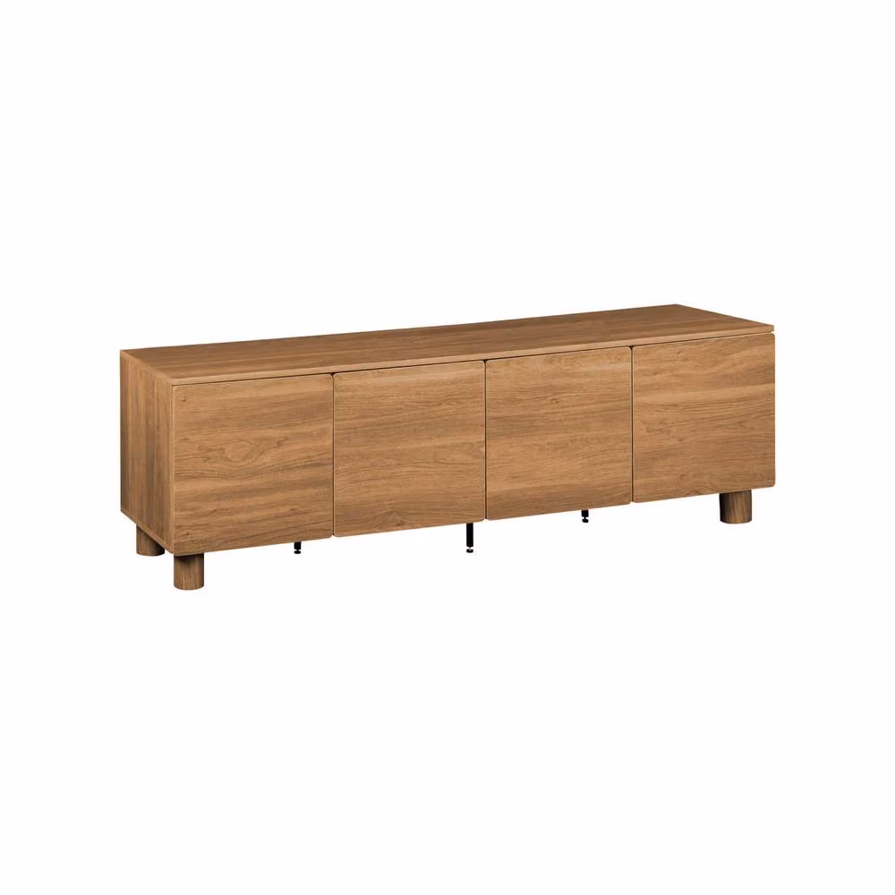 sweeek Brown Wood and Metal 4-Door Minimalist TV Stand, W/D/H: 180 x 40 x 53 cm – 2