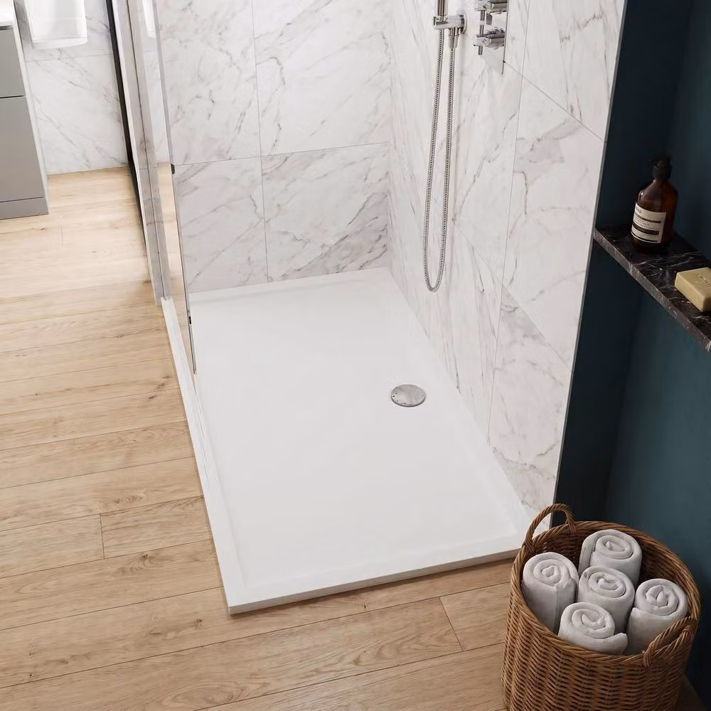 Balterley Slip Resistant Rectangular Shower Tray, White, W: 160 cm, D: 70 cm – 2