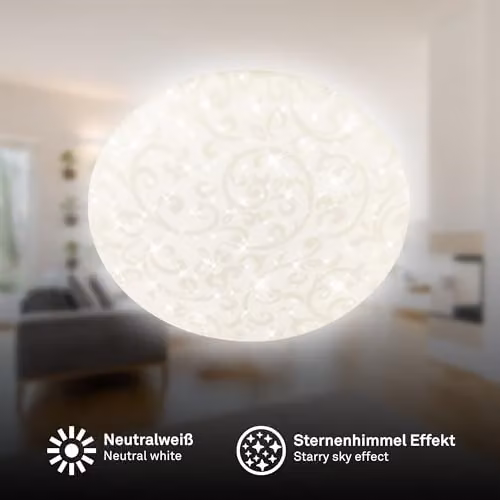 Briloner LED Ceiling Light, White, Round Modern Design, W/D/H: 27.8 x 27.8 x 6.5 cm – 2