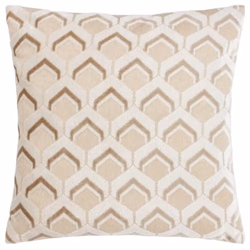 Paoletti Ledbury Geometric Velvet Cushion in Taupe, W/D/H: 45 x 45 x 45 cm – 1