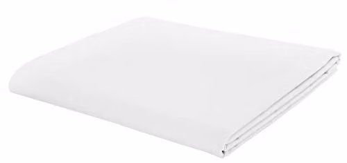 Catherine Lansfield Non-Iron Percale Cotton Blend King Flat Sheet, White, W: 180 cm x L: 200 cm – 1