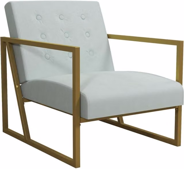Dorel CL Lexington Mid-Century Modern Accent Chair in Petrol Velvet with Gold Metal Frame