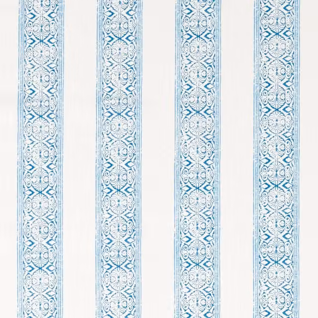 Clarke & Clarke Kalamkari Fabric in Cobalt Blue