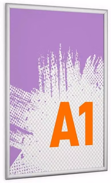 Durable Outdoor Weatherproof Snap Frame Poster Holder and Notice Board, A1, Silver – 1