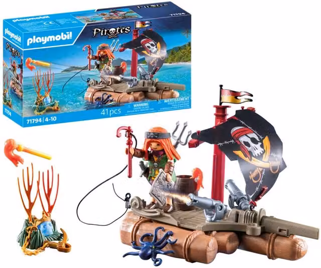 Playmobil Pirate Raft with Treasure in Brown