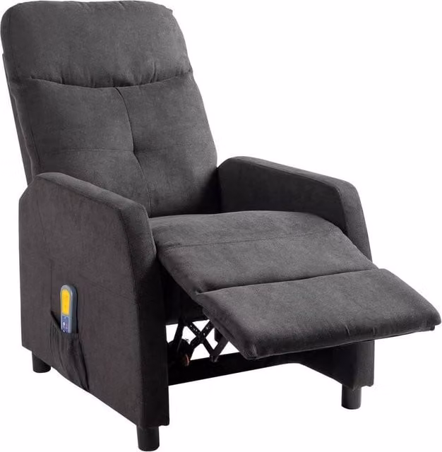 KORVIXA Reclining Massage Chair with Heat in Grey – 1