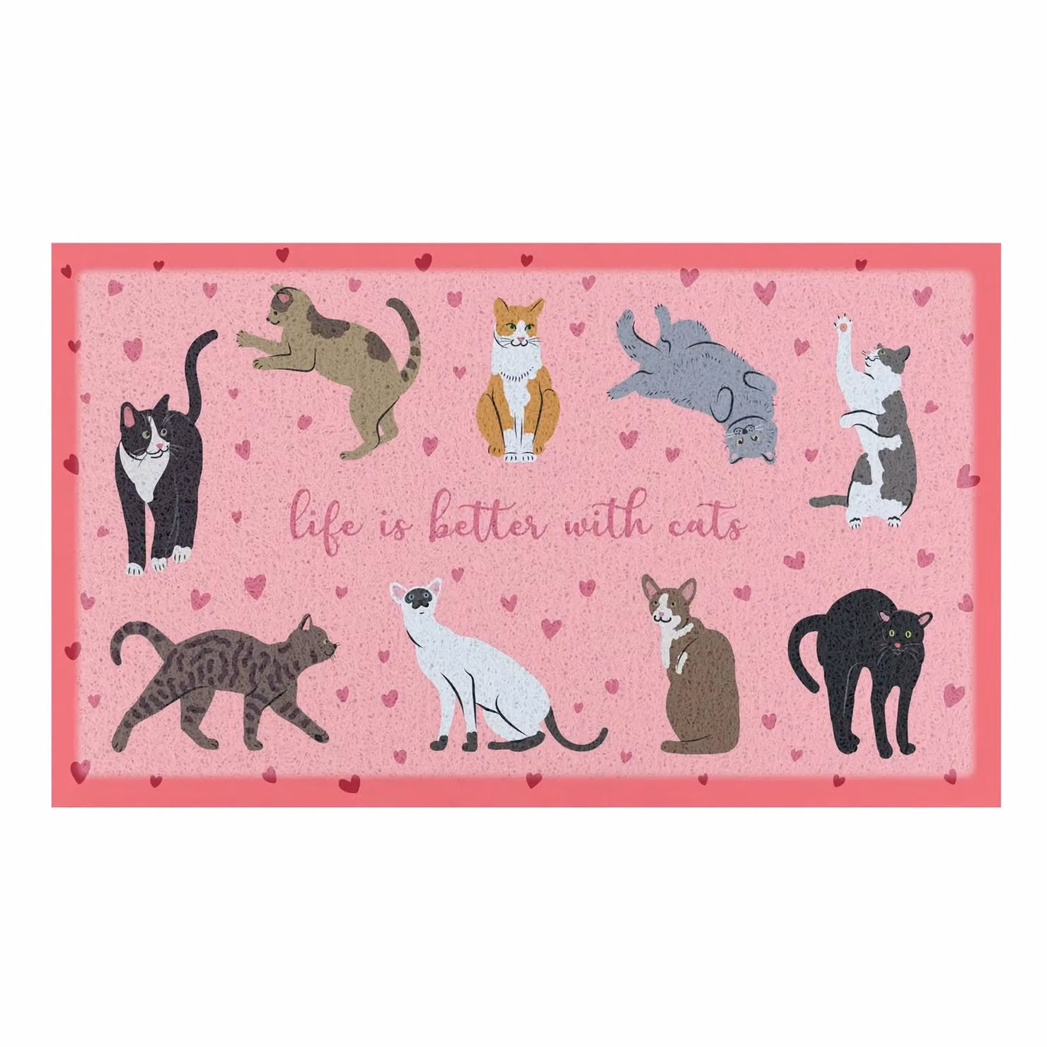 Artsy Mats Life Is Better With Cats Doormat, White, W/D/H: 70 x 40 cm – 2