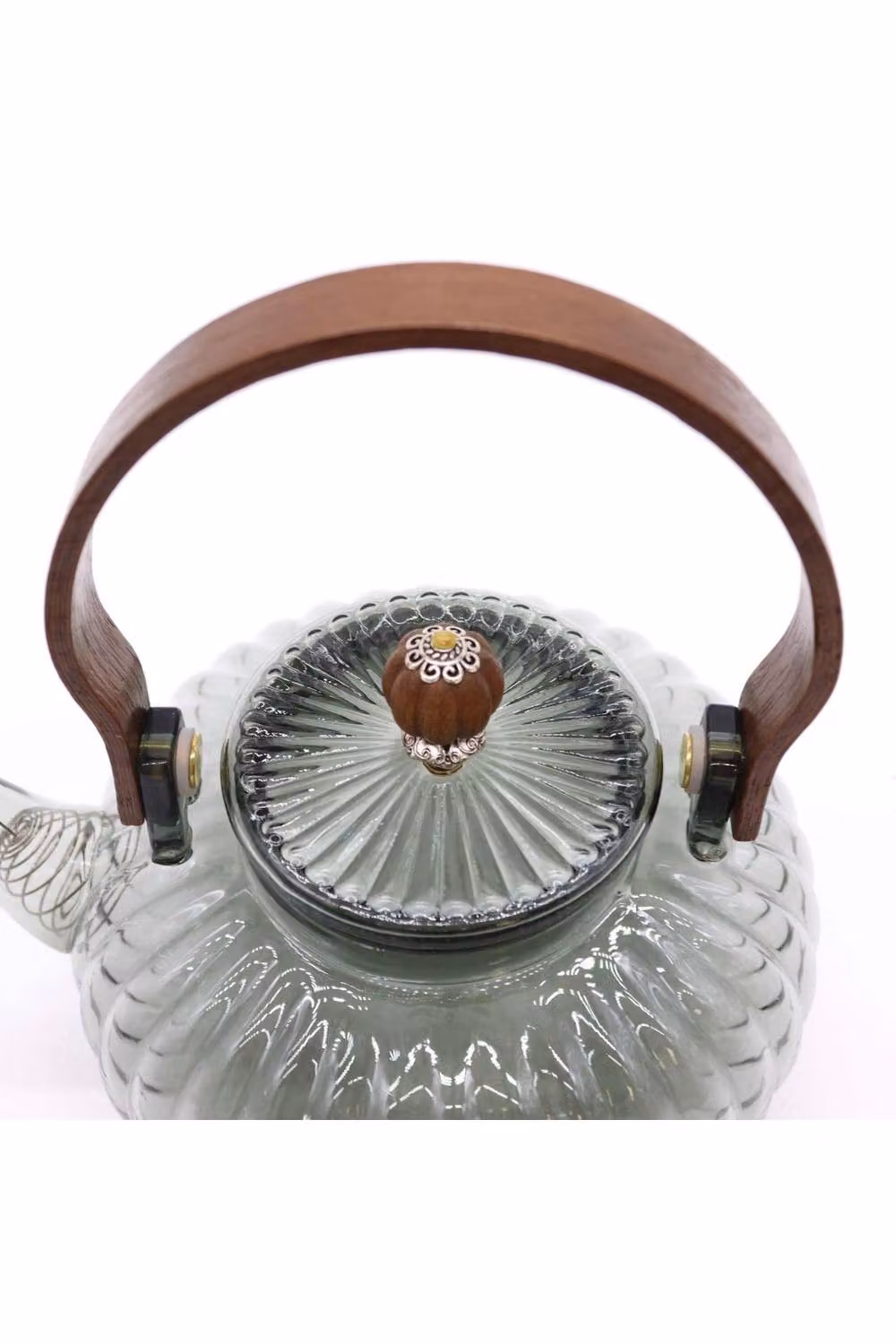 KDMD Anthracite Ribbed Pearl Glass Infuser Teapot with 950ml Capacity – 2