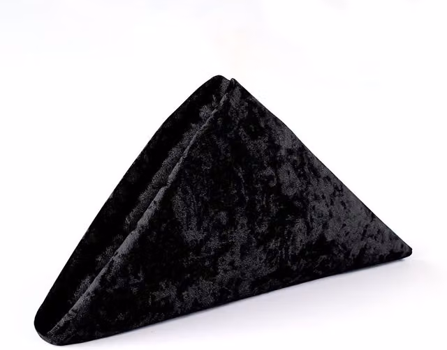 Neel Blue Diamond Black Velvet Napkin with Hemmed Edges, W: 50.8 cm x H: 50.8 cm