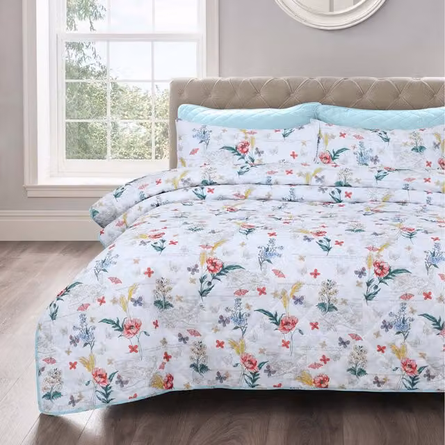 Velosso 2.5 Tog Breathable Summer Quilt and Pillowcase Set in White and Purple